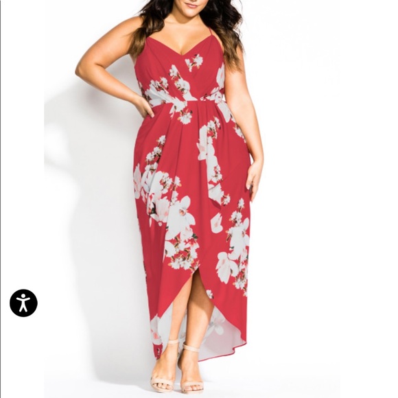 City chic lotus maxi dress in red size 16 - Picture 1 of 4